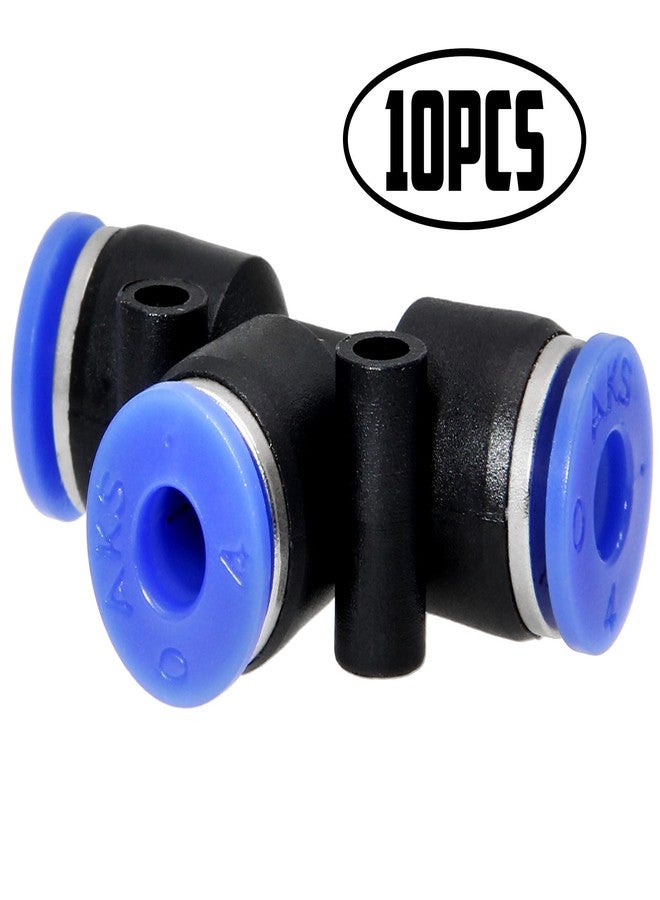 Mecion 4mm Push to Connect Fittings Air Hose T Connector Pneumatic Fittings Plastic Quick Release Connectors, Pack of 10 - Image 2
